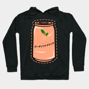 Kawaii Japanese Peach Soft Drink Kanji Aesthetic Streetwear Hoodie